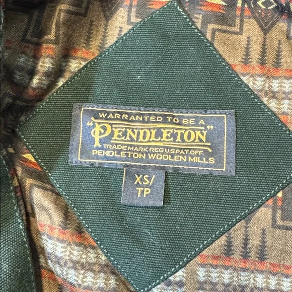 Pendleton womens XS green juniper tonal fleece full zip up jacket EUC - Picture 4 of 7